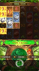 Leprechaun Riches · Menyesuaikan nilai taruhan pada deretan informasi kredit.
